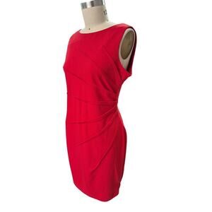 NWT Calvin Klein Poly/Spandex Cherry Red Bodycon Sheath Dress  Sz 14